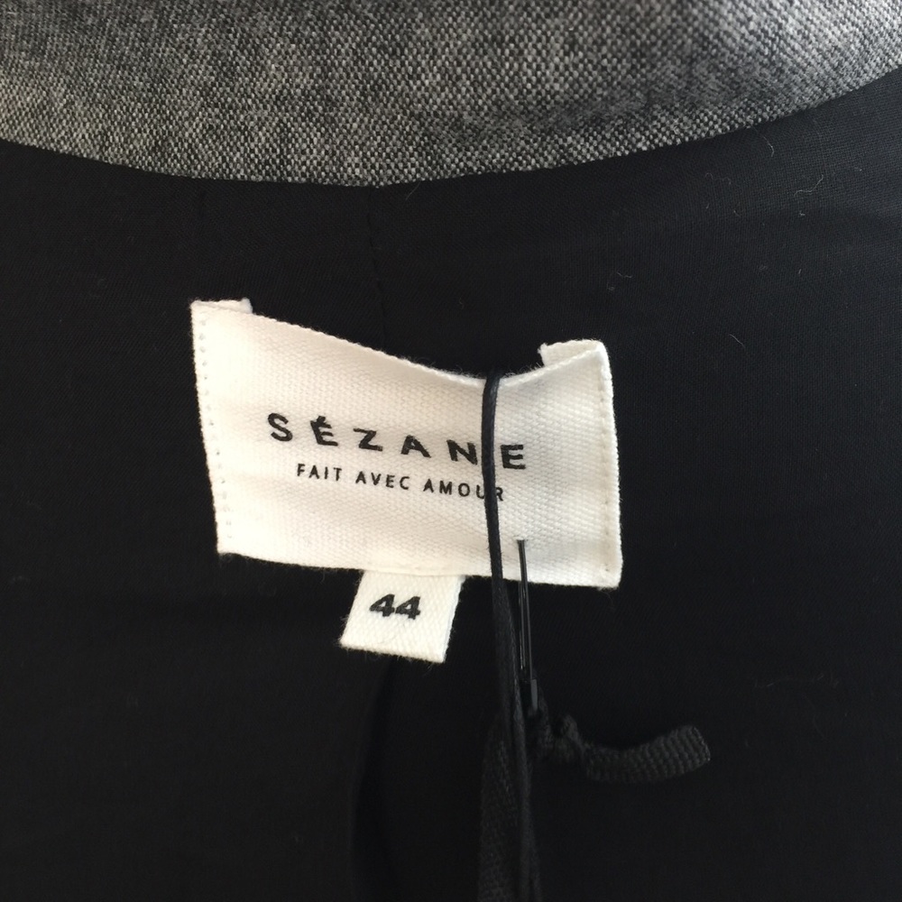 NWT Sezane Gray Camilla Waist Tie Shirt Dress - Picture 6 of 8
